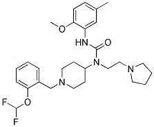 N-(1-[2-(DIFLUOROMETHOXY)BENZYL]PIPERIDIN-4-YL)-N'-(2-METHOXY-5-METHYLPHENYL)-N-(2-PYRROLIDIN-1-YLETHYL)UREA Struktur