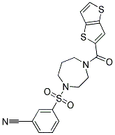 3-([4-(THIENO[3,2-B]THIEN-2-YLCARBONYL)-1,4-DIAZEPAN-1-YL]SULFONYL)BENZONITRILE Struktur