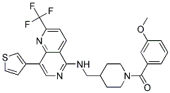 N-([1-(3-METHOXYBENZOYL)PIPERIDIN-4-YL]METHYL)-8-(3-THIENYL)-2-(TRIFLUOROMETHYL)-1,6-NAPHTHYRIDIN-5-AMINE Struktur