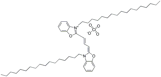 3-HEPTADECYL-2-((E)-3-[3-HEPTADECYL-1,3-BENZOXAZOL-2(3H)-YLIDENE]-1-PROPENYL)-1,3-BENZOXAZOL-3-IUM PERCHLORATE Struktur