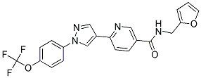 N-(2-FURYLMETHYL)-6-(1-[4-(TRIFLUOROMETHOXY)PHENYL]-1H-PYRAZOL-4-YL)NICOTINAMIDE Struktur