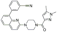 3-(2-(4-[(1,5-DIMETHYL-1H-PYRAZOL-3-YL)CARBONYL]PIPERAZIN-1-YL)QUINOLIN-8-YL)BENZONITRILE Struktur