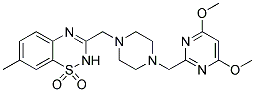 3-((4-[(4,6-DIMETHOXYPYRIMIDIN-2-YL)METHYL]PIPERAZIN-1-YL)METHYL)-7-METHYL-2H-1,2,4-BENZOTHIADIAZINE 1,1-DIOXIDE Struktur