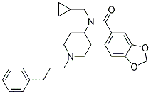 N-(CYCLOPROPYLMETHYL)-N-[1-(3-PHENYLPROPYL)PIPERIDIN-4-YL]-1,3-BENZODIOXOLE-5-CARBOXAMIDE Struktur