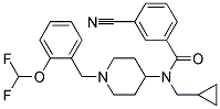 3-CYANO-N-(CYCLOPROPYLMETHYL)-N-(1-[2-(DIFLUOROMETHOXY)BENZYL]PIPERIDIN-4-YL)BENZAMIDE Struktur