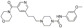 N-(3-METHOXYPHENYL)-4-(3-[5-(MORPHOLIN-4-YLCARBONYL)PYRIDIN-3-YL]PROPYL)PIPERAZINE-1-CARBOXAMIDE Struktur