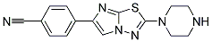 4-(2-PIPERAZIN-1-YLIMIDAZO[2,1-B][1,3,4]THIADIAZOL-6-YL)BENZONITRILE Struktur