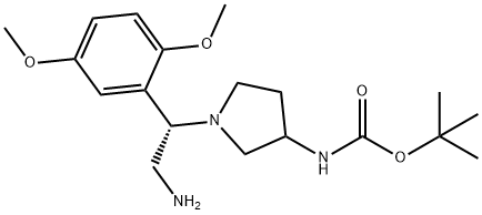 (S)-3-N-BOC-AMINO-1-[2-AMINO-1-(2,5-DIMETHOXY-PHENYL)-ETHYL]-PYRROLIDINE Struktur