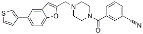 3-[(4-([5-(3-THIENYL)-1-BENZOFURAN-2-YL]METHYL)PIPERAZIN-1-YL)CARBONYL]BENZONITRILE Struktur