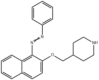 4-[((1-[(E)-2-PHENYLDIAZENYL]-2-NAPHTHYL)OXY)-METHYL]PIPERIDINE Struktur