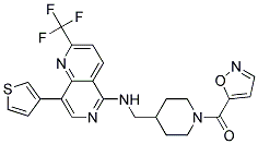 N-([1-(ISOXAZOL-5-YLCARBONYL)PIPERIDIN-4-YL]METHYL)-8-(3-THIENYL)-2-(TRIFLUOROMETHYL)-1,6-NAPHTHYRIDIN-5-AMINE Struktur