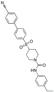 4-[(4'-CYANOBIPHENYL-4-YL)SULFONYL]-N-(4-ETHYLPHENYL)PIPERIDINE-1-CARBOXAMIDE Struktur