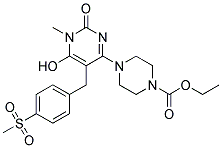 4-[6-HYDROXY-5-(4-METHANESULFONYL-BENZYL)-1-METHYL-2-OXO-1,2-DIHYDRO-PYRIMIDIN-4-YL]-PIPERAZINE-1-CARBOXYLIC ACID ETHYL ESTER Struktur