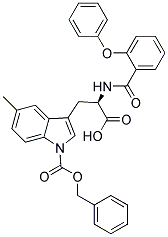 5-METHYL-N-(2-PHENOXYBENZOYL)-1-[(PHENYLMETHOXY)CARBONYL]-D/L-TRYPTOPHAN Struktur