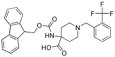 4-(((9H-FLUOREN-9-YL)METHOXY)CARBONYLAMINO)-1-(2-(TRIFLUOROMETHYL)BENZYL)PIPERIDINE-4-CARBOXYLIC ACID Struktur