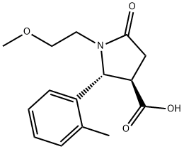 (2R,3R)-1-(2-METHOXY-ETHYL)-5-OXO-2-O-TOLYL-PYRROLIDINE-3-CARBOXYLIC ACID Struktur