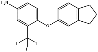 4-(2,3-DIHYDRO-1H-INDEN-5-YLOXY)-3-(TRIFLUOROMETHYL)PHENYLAMINE Struktur