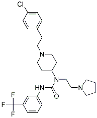 N-(1-[2-(4-CHLOROPHENYL)ETHYL]PIPERIDIN-4-YL)-N-(2-PYRROLIDIN-1-YLETHYL)-N'-[3-(TRIFLUOROMETHYL)PHENYL]UREA Struktur