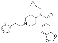 N-(CYCLOPROPYLMETHYL)-N-(1-[2-(2-THIENYL)ETHYL]PIPERIDIN-4-YL)-1,3-BENZODIOXOLE-5-CARBOXAMIDE Struktur