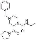 4-BENZYL-N-ETHYL-2-(PYRROLIDIN-1-YLCARBONYL)PIPERAZINE-1-CARBOXAMIDE Struktur