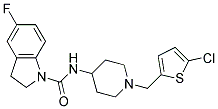 N-(1-[(5-CHLORO-2-THIENYL)METHYL]PIPERIDIN-4-YL)-5-FLUOROINDOLINE-1-CARBOXAMIDE Struktur