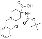 4-(TERT-BUTOXYCARBONYLAMINO)-1-(2-CHLOROBENZYL)PIPERIDINE-4-CARBOXYLIC ACID Struktur