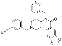 N-[1-(3-CYANOBENZYL)PIPERIDIN-4-YL]-N-(PYRIDIN-3-YLMETHYL)-1,3-BENZODIOXOLE-5-CARBOXAMIDE Struktur