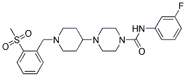 N-(3-FLUOROPHENYL)-4-(1-[2-(METHYLSULFONYL)BENZYL]PIPERIDIN-4-YL)PIPERAZINE-1-CARBOXAMIDE Struktur