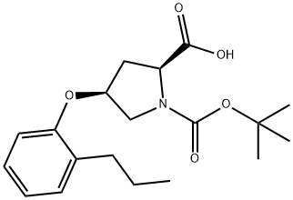 (2S,4S)-1-(TERT-BUTOXYCARBONYL)-4-(2-PROPYL-PHENOXY)-2-PYRROLIDINECARBOXYLIC ACID Struktur