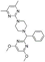 4,6-DIMETHOXY-2-[A-(4-(4,6-DIMETHYLPYRIMIDIN-2-YL)PIPERAZIN-1-YL)BENZYL]PYRIMIDINE Struktur