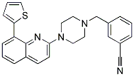 3-((4-[8-(2-THIENYL)QUINOLIN-2-YL]PIPERAZIN-1-YL)METHYL)BENZONITRILE Struktur