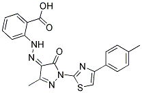 2-(N'-[3-METHYL-5-OXO-1-(4-P-TOLYL-THIAZOL-2-YL)-1,5-DIHYDRO-PYRAZOL-4-YLIDENE]-HYDRAZINO)-BENZOIC ACID Struktur