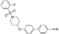 4'-((1-[(2-FLUOROPHENYL)SULFONYL]PIPERIDIN-4-YL)OXY)BIPHENYL-4-CARBONITRILE Struktur