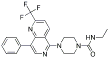 N-ETHYL-4-[8-PHENYL-2-(TRIFLUOROMETHYL)-1,6-NAPHTHYRIDIN-5-YL]PIPERAZINE-1-CARBOXAMIDE Struktur