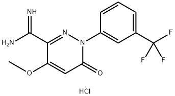 IMINO(4-METHOXY-6-OXO-1-[3-(TRIFLUOROMETHYL)PHENYL]-1,6-DIHYDRO-3-PYRIDAZINYL)METHANAMINIUM CHLORIDE Struktur