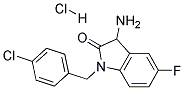 3-AMINO-1-(4-CHLORO-BENZYL)-5-FLUORO-1,3-DIHYDRO-INDOL-2-ONE HYDROCHLORIDE Struktur