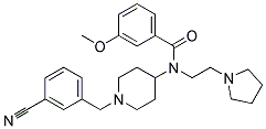 N-[1-(3-CYANOBENZYL)PIPERIDIN-4-YL]-3-METHOXY-N-(2-PYRROLIDIN-1-YLETHYL)BENZAMIDE Struktur