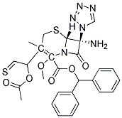 7-A-METHOXY-7-AMINO-3-METHYL TETRAZOLYL THIOMETHYL CEPHALOSPORANIC BENZHYDRYL ESTER Struktur