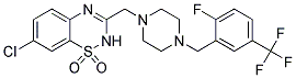 7-CHLORO-3-((4-[2-FLUORO-5-(TRIFLUOROMETHYL)BENZYL]PIPERAZIN-1-YL)METHYL)-2H-1,2,4-BENZOTHIADIAZINE 1,1-DIOXIDE Struktur