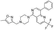 5-(4-[(5-METHYLISOXAZOL-3-YL)METHYL]PIPERAZIN-1-YL)-8-PHENYL-2-(TRIFLUOROMETHYL)-1,6-NAPHTHYRIDINE Struktur