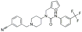 N-[1-(3-CYANOBENZYL)PIPERIDIN-4-YL]-N-(2-FURYLMETHYL)-N'-[3-(TRIFLUOROMETHYL)PHENYL]UREA Struktur