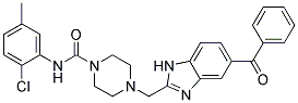 4-[(5-BENZOYL-1H-BENZIMIDAZOL-2-YL)METHYL]-N-(2-CHLORO-5-METHYLPHENYL)PIPERAZINE-1-CARBOXAMIDE Struktur