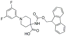 4-(((9H-FLUOREN-9-YL)METHOXY)CARBONYLAMINO)-1-(3,5-DIFLUOROPHENYL)PIPERIDINE-4-CARBOXYLIC ACID Struktur