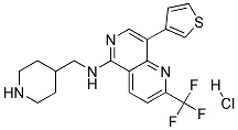 N-(PIPERIDIN-4-YLMETHYL)-8-(3-THIENYL)-2-(TRIFLUOROMETHYL)-1,6-NAPHTHYRIDIN-5-AMINE HYDROCHLORIDE Struktur