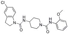 5-CHLORO-N-(1-([(2-METHOXYPHENYL)AMINO]CARBONYL)PIPERIDIN-4-YL)INDOLINE-1-CARBOXAMIDE Struktur