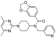 N-[1-(4,6-DIMETHYLPYRIMIDIN-2-YL)PIPERIDIN-4-YL]-N-(PYRIDIN-3-YLMETHYL)-1,3-BENZODIOXOLE-5-CARBOXAMIDE Struktur