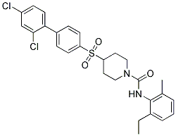 4-[(2',4'-DICHLOROBIPHENYL-4-YL)SULFONYL]-N-(2-ETHYL-6-METHYLPHENYL)PIPERIDINE-1-CARBOXAMIDE Struktur