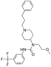 N-(2-METHOXYETHYL)-N-[1-(3-PHENYLPROPYL)PIPERIDIN-4-YL]-N'-[3-(TRIFLUOROMETHYL)PHENYL]UREA Struktur