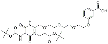 3-[14-(N-BOC-AMINO)-21,21-DIMETHYL-13,15,19-TRIOXO-3,6,9,20-TETRAOXA-12,16-DIAZADOCOSYLOXY]BENZOIC ACID Struktur