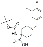 4-(TERT-BUTOXYCARBONYLAMINO)-1-(3,4-DIFLUOROBENZYL)PIPERIDINE-4-CARBOXYLIC ACID Struktur